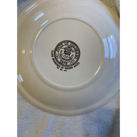 Denver Colorado Souvenir Collectible Plate Vernon Kilns Red Rocks - Picture 2 of 5